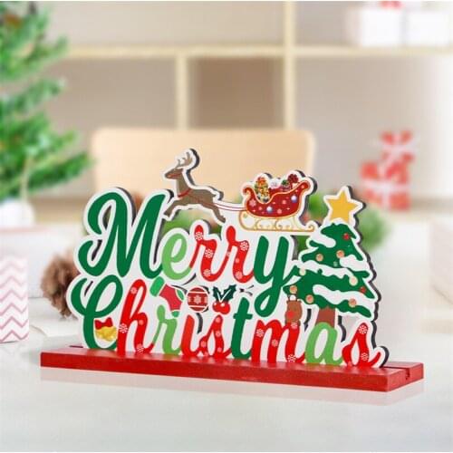 20CM Wooden Christmas Ornaments Elk Decoration Christmas Atmosphere Desktop Snowman Decoration