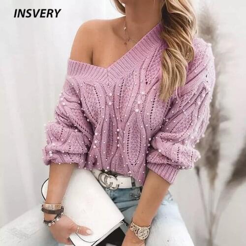 Женские пуловеры с открытыми плечами INSVERY China At AliExpress