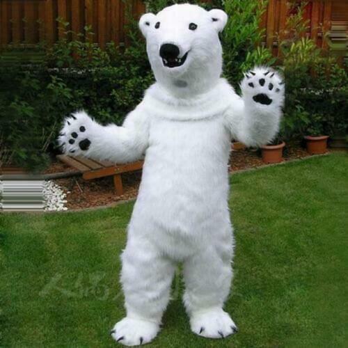 Halloween Cartoon Polar Bear Cosplay Mascot Costume Party Dress Xmas Carnival