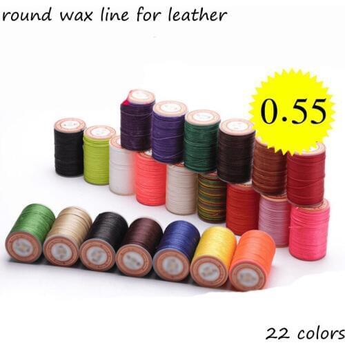 0.55mm round wax line for leather DIY Tools Leather wallet sofa DIY handmade wax rope 0.45- 60meters 21 color Polyester