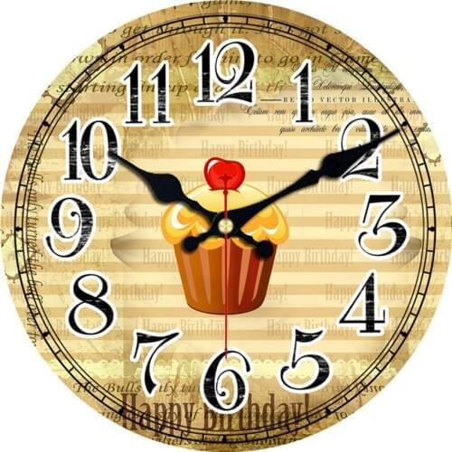 Vintage Wall Clocks Food Tableware Design Silent Kitchen Room Decor Home Decor Watches Art Large Wall Clocks No Ticking Sound