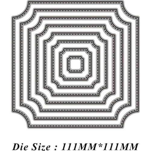 Multi-layer Square Base Border Metal Cutting Dies Scrapbook Paper Craft Knife Mould Stencils 2021 New Making Die Cuts