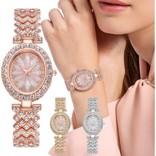 Fashion Ladies Rhinestone Watch Dial Bracelet Watch Ladies Watch Clock Stainless Steel Casual Dress Wrist Crystal Jewelry