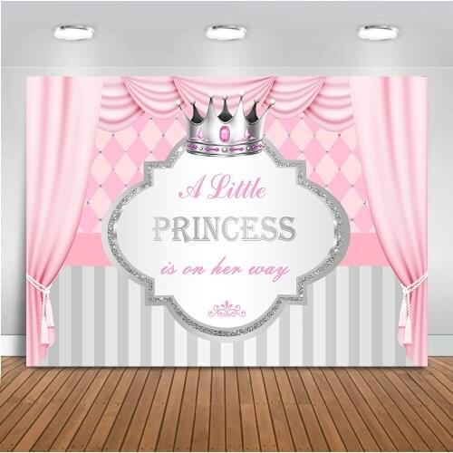 MOCSIKA Royal Baby Shower Girl backdrop for Party Decoration Princess Crown Background for Photography Curtain Banner 486
