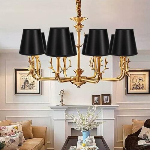 E14 Black Nordic Simple Fabric Table Lampshade Home Bedroom Wall Hanging Lamp Cover Crystal Chandelier Pendant Night Light Shade