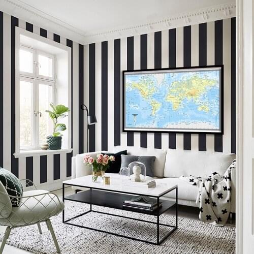 Non-woven Spanish Topographic World Map Large Posters and Prints Personalized Geographic Map for Office Supplies 150x100cm