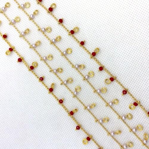 Charm Crystal Pearl Gold Color Necklace Bracelet Cabochon Can Be Handmade Jewelry Accessories Stainless Steel Chain Wholesale