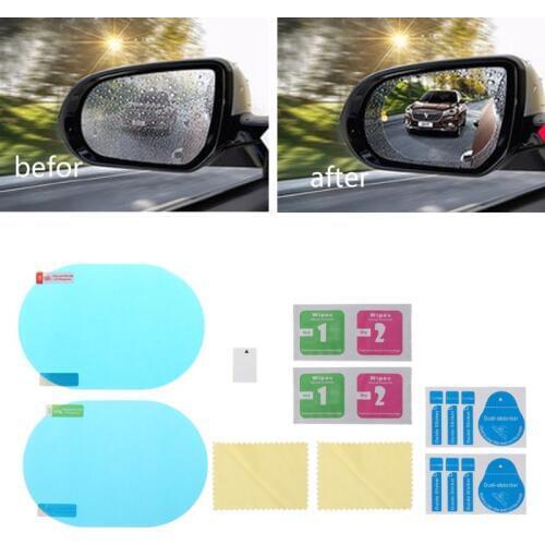 One Pair Car Anti Water Mist Films Anti-fog Coating Rainproof Rearview Mirror Protective Film