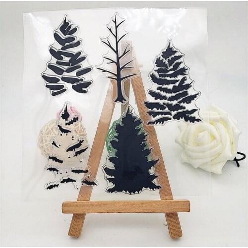 14X14CM Christmas Trees Clear Stamps Transparent Seal Silicone Seal TPR Christmas Wedding Roller Stamps DIY Scrapbook Album Card