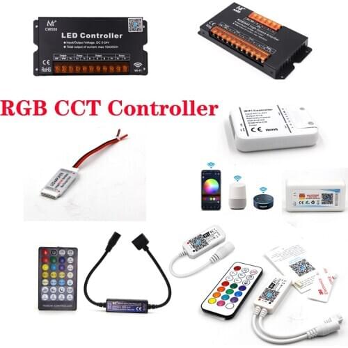 RF/WIFI/Bluetooth remote Controller dimmer Amplfier music and timer Alexa Voice for DC5V-24V RGB/RGBW/RGB CCT Led Strip Lights