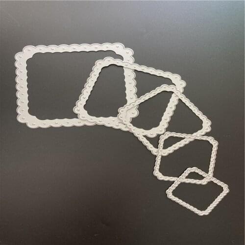 Frames Square Card Curves Border Cutting Dies for Scrapbooking Metal Stencil Paper Cards Embossed Decorative Craft Die Cut