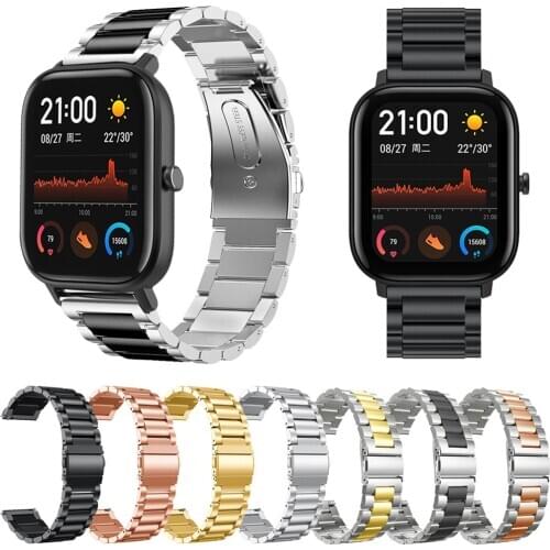 20MM Strap For Xiaomi Huami Amazfit GTS 2 Mini/GTR 42MM Smart Watch Band Stainless Steel Metal Bracelets For Amazfit Bip S/Bip U