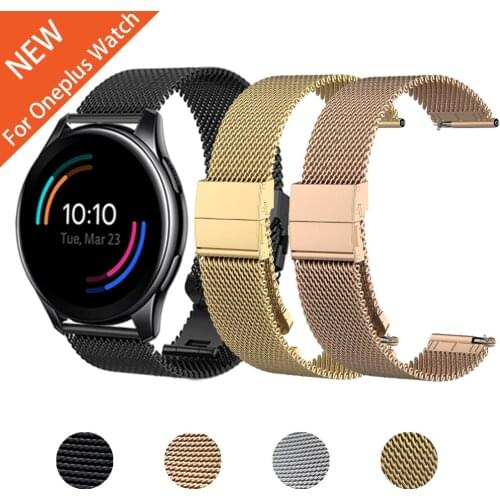 For Oneplus Watch Band Milanese Mesh Strap Metal Stainless Steel Watchband Smartwatch Wristband Belt Bracelet