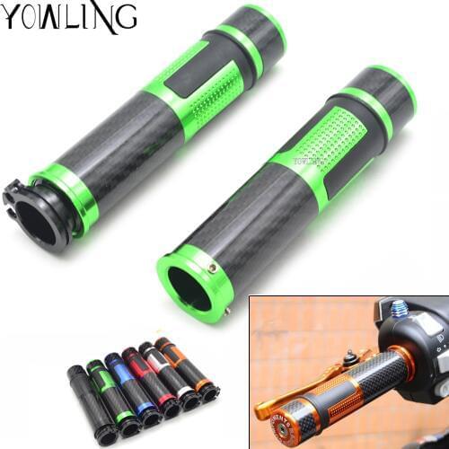Motorcycle 22mm 7/8" Carbon Fiber Handle Bar Hand Grips Bar Ends For KAWASAKI Z1000 Z1000SX ZZR1200 ZZR1400 ZRX1200 VN1500/1700
