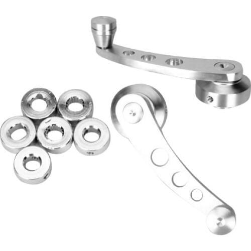 Silver Universal Car Window Winder Billet Aluminum Door Handle Crank Kit