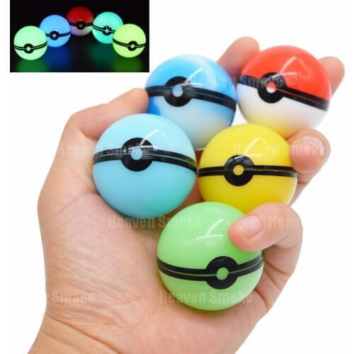 Glow in Dark Pokeball Dab Wax Silicone Jar Nonstick Herb Stash Container for Storage Dry Herb, Tobacco,Concentrations,Pill,Balm