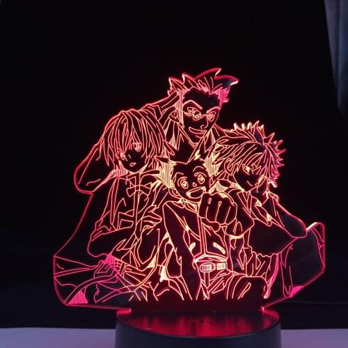 Hunter X Hunter Killua Led Light for Kids Bedroom Decor Hxh Group Led Night Light Anime Gift Acrylic Neon 3d Lamp Anime