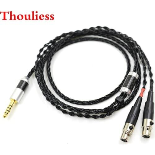 Thouliess Black Silver Plated 2.5/3.5/4.4mm/XLR Balanced Earphone Headphone Upgrade Cable for Audeze LCD-3 LCD3 LCD-2 LCD2 LCD-4