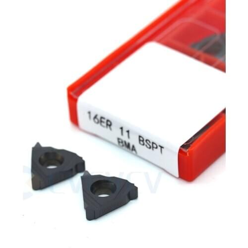 10Pcs 16ER 11BSPT 14BSPT 19BSPT BMA 16IR 11BSPT 14BSPT 19BSPT BMA External Thread Turning Tools Carbide Inserts CNC Lathe Cutter