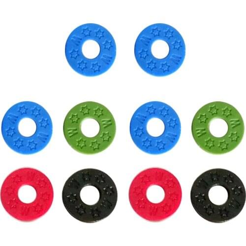 Tooyful 10 Pieces Rubber Guitar Strap Block Rubber Safety Strap Lock Washer for Guitar Parts Accessories Assorted Color