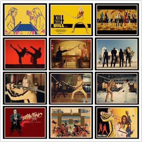 Perfect JL The Hateful Eight/Jackie Brown/Kill Bill Quentin retro posters kraft wall paper For Home Decor wall stickers HBB14