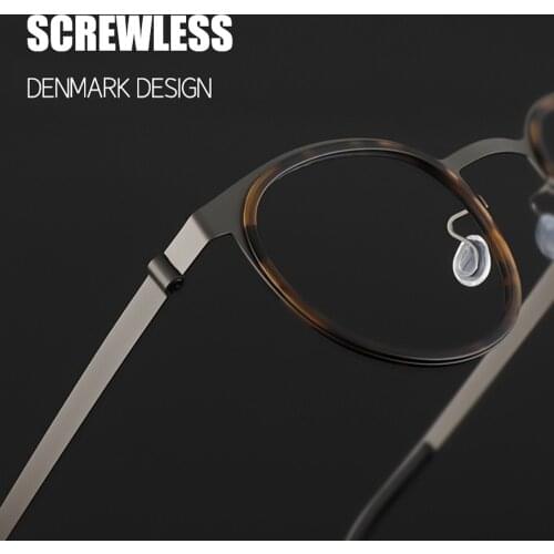 Vintage Denmark Brand Design Lightweight Glasses Men Women Eyewear Prescription Myopia Optical Eyeglasses Screwless Frame