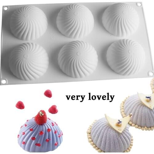 Twisted Half Sphere Cake Mould Jelly Mousse Round Mould Silicone DIY Chocolate Baking Pan