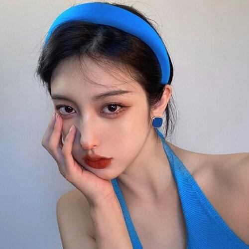 Women Elegant Colorful Thick Sponge Hairbands Vintage Hair Decorate Headband Hair Hoops Outdoor Headwer Fashion Hair Accessories