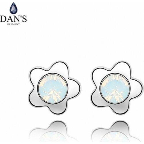 DANS New Sale Hot Real Austrian Crystals earrings for women Stud Earrings 12 colors #QS2302