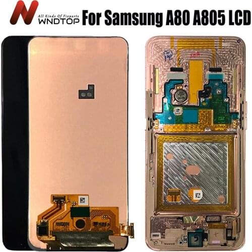 For SAMSUNG GALAXY A80 A805 A805F/DS LCD Display Touch Screen Digitizer Assembly With Frame Replacement For SAMSUNG A80 LCD