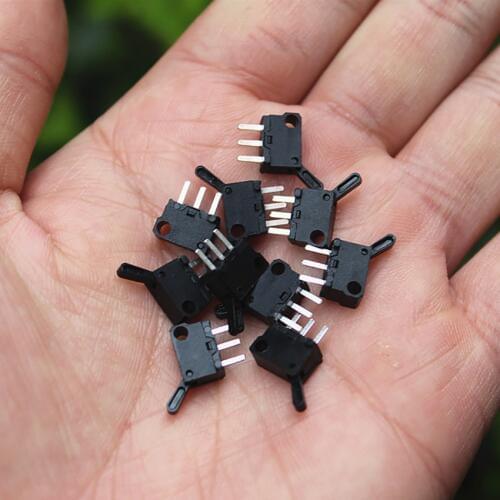 10PCS/Set Micro Camera Switch Reset Detection Stroke Limit Switch 3 Feet, Normally Open Normally Closed