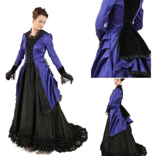 1860S Victorian Corset Gothic/Civil War Southern Belle Ball Gown Dress Halloween dresses US 4-16 V-1286