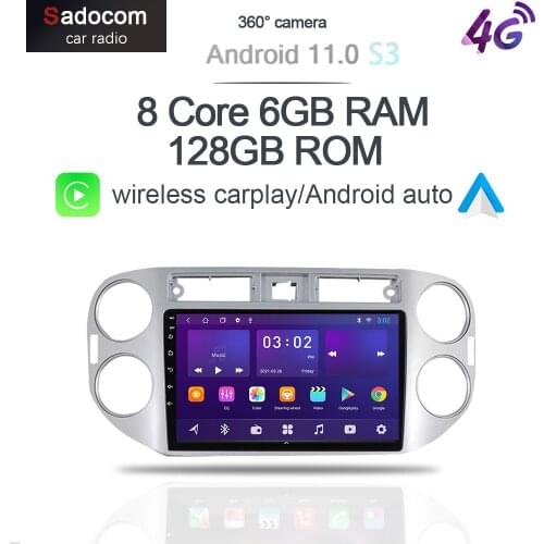 360 Panoramic Camera 6G+128G Android 10 Car DVD Player GPS Map WIFI Bluetooth 5.0 RDS Radio For Volkswagen Tiguan 2010-2016 2017