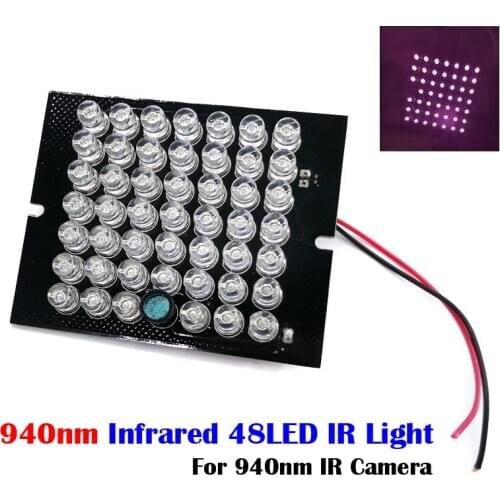 940NM Invisible illuminator infrared 60 Degree 48 LED IR Lights PCB DC12V for CCTV Security 940nm IR Camera