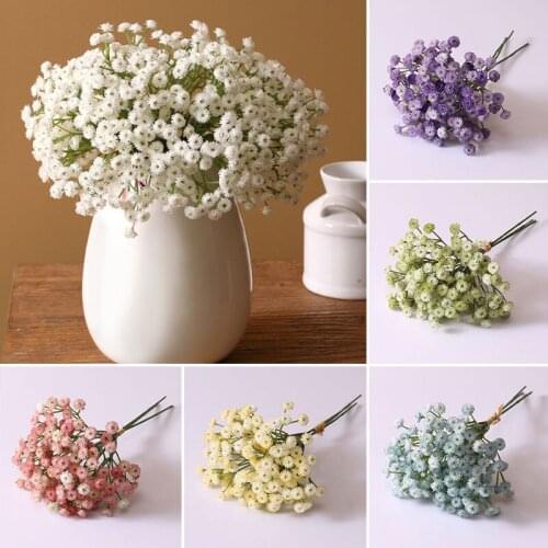 White Babys Breath Artificial Flowers Gypsophila Plastic Flowers For Home Decorative DIY Wed Party Decoration Fake Flower