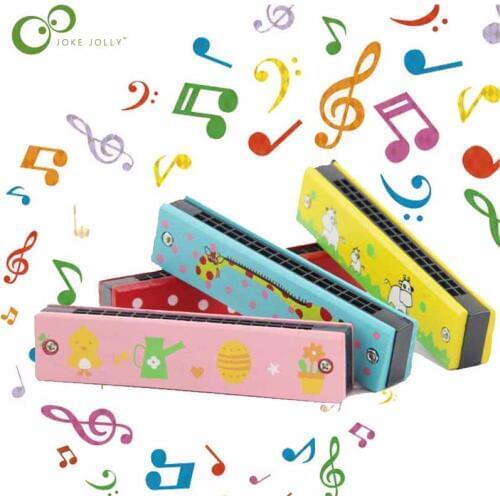 Childrens Cartoon Wooden Painted Harmonica Toy Educational Toy Musical Instrument For Babys Gift LXX