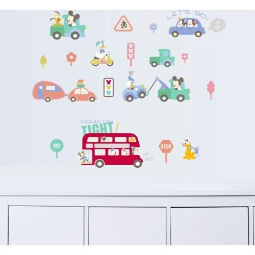 Disney Mickey Minnie Wall Stickers For Kids Bedroom Cartoon Wall Decal Art Mural Home Decor Living Room Removable Wallpaper