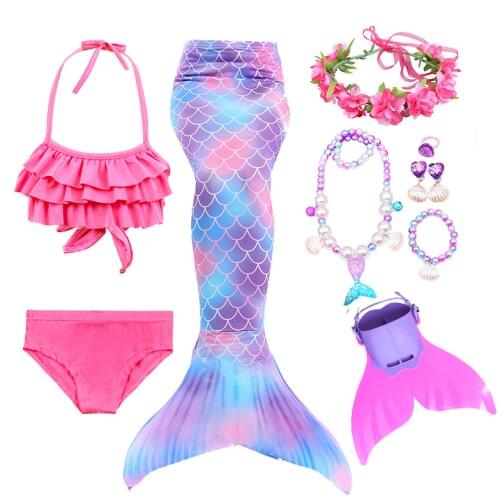 Girls Mermaid Tails Swimming Dresses Cosplay Costume Beach Clothes Little Children Mermaid Swimsuit for Kids Swimmable Costumes