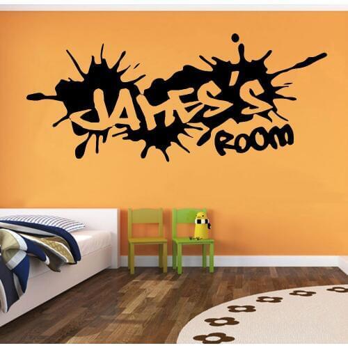 Graffiti Street Culture Personalized Name Wall Sticker For Modern Dormitory Decoration Vinyl Nursery Kids Room Wall Decals Y370