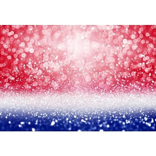 VinylBDS American Independence Day Photo Bokeh Red And Blue Backderop Shimmer And Shine Party Twinkle Stars Party Backdrops