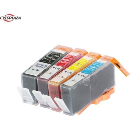 CISSPLAZA 4 x ink cartridge Compatible for HP178 178XL 6510 B109a B109n B110a B210b B209a B210a 3070A with chip with ink
