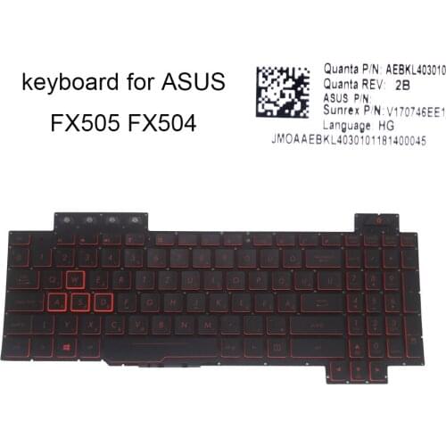 Hungary Backlit keyboard for ASUS TUF FX504 FX80 FX505GM FX505GE FX505GD FX505 DY HU computer keyboards New works AEBKL403010
