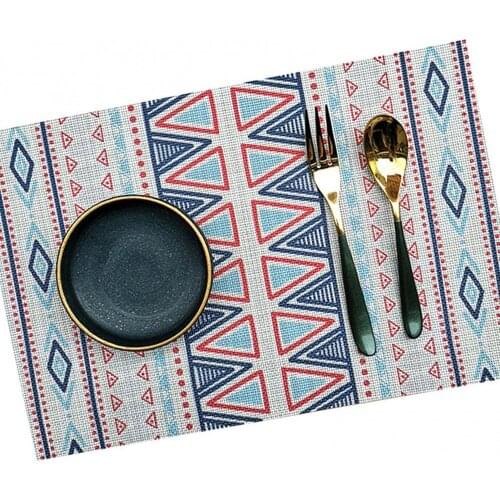 Bohemian Print Placemat pvc Waterproof Insulation Hotel Home Table Mat Kitchen Decor