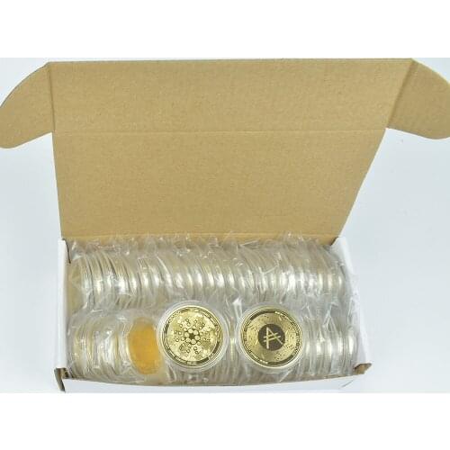 Hot 50pcs Cardano coin Gold silver Plated Metal Coin For Collection