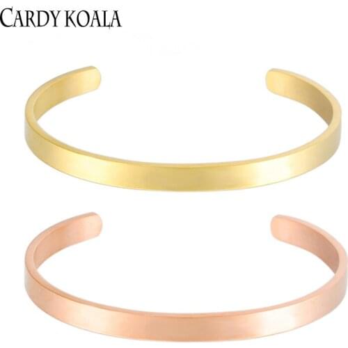 Cardy Koala 6mm Width Surface Men and Women Bracelet & Bangle Stainless Steel Bracelet Gold / Rose Gold Color For Women And Men