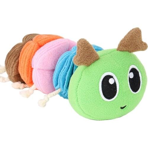Pet Dog Soft Plush Toys Plush Caterpillars Sound Squeak Dogs Toys Soft Touch Plush Toys Cuddly Puppy Funny Interactive Toys