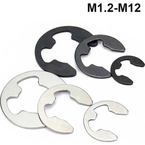 Carbon Steel External Retaining Ring E Clip Circlip Washer M1.2 M1.5 M2 M2.5 M3 M3.5 M4 M4.5 M5 M6 M7 M8 M9 M10 M11 M12-M24