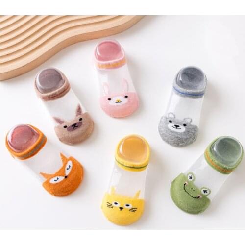 Newborn Infants Anti Slip Socks With Animal Print Toddler Child Baby Boys Girls Summer Cotton Cute Animal Invisible Ankle Sock