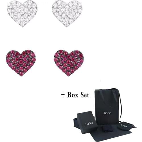 New Heart-Shaped Series Fashion Temperament Crystal Earrings WomenS Jewelry