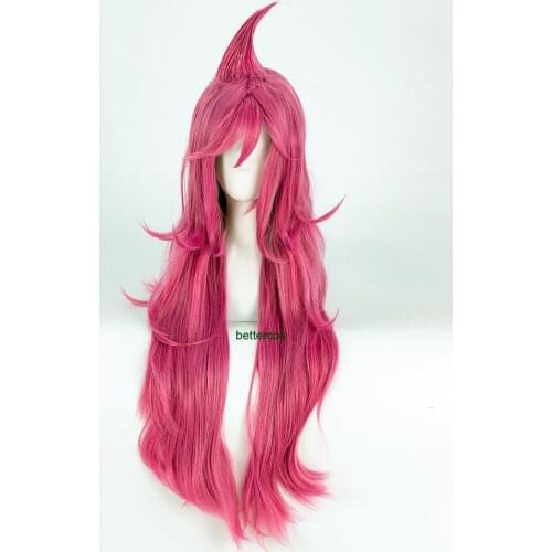 75cm LOL Du Couteau Katarina Cosplay Wig Long Fushia Heat Resistant Synthetic Hair Wig + Wig Cap